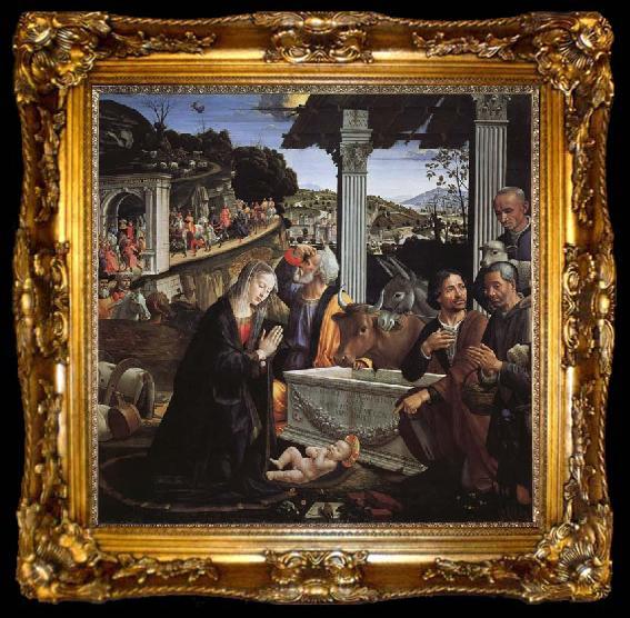 framed  Domenicho Ghirlandaio Anbetung der Hirten, ta009-2